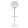 Барный стул Orlando-T из белой синтетической кожи и белой матовой стали 60-82 см