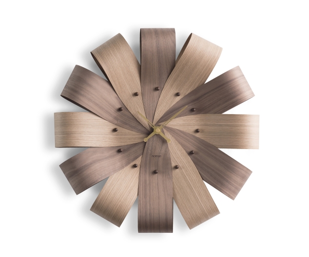 Часы Nomon Ciclo (корпус -орех и дуб/ деления -орех/ стрелки -орех). D=55см