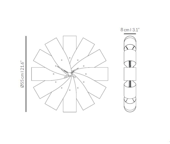 Часы Nomon Ciclo (корпус -орех и дуб/ деления -орех/ стрелки -орех). D=55см
