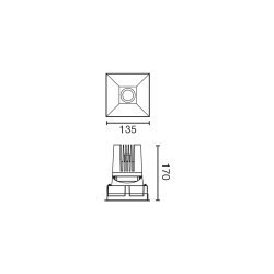 Встраиваемый светильник DEEP 90 C белый 60° 2700K CRI95