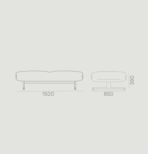 Двухместная банкетка Nodal 2142B