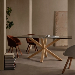 Стол Arya 160x90 металл стекло