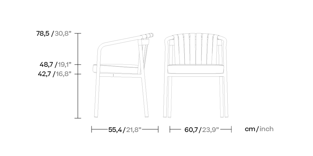 Уличный обеденный стул Arc KSA500100