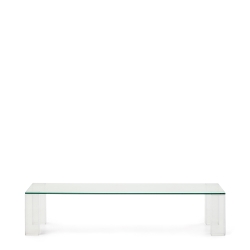 Журнальный столик из закаленного стекла Adularia, прозрачный, 140 x 60