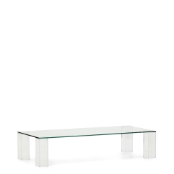 Журнальный столик из закаленного стекла Adularia, прозрачный, 140 x 60