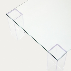 Журнальный столик из закаленного стекла Adularia, прозрачный, 140 x 60