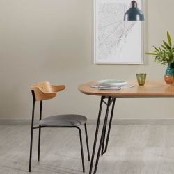 Стол Novaks 140 (220) х90 черный, шпон натуральный