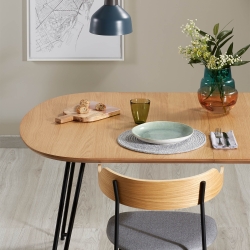 Стол Novaks 140 (220) х90 черный, шпон натуральный