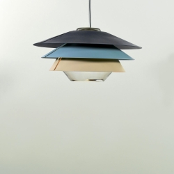 Люстра Overlay S25 серое стекло - синий/голубой/бежевый