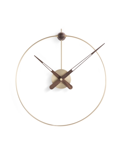 Часы Nomon Micro Anda Gold,  (основание - латунь/стрелки - орех/центр-латунь). D=40см, H=50см
