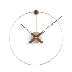 Часы Nomon Micro Anda Gold,  (основание - латунь/стрелки - орех/центр-латунь). D=40см, H=50см