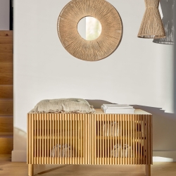 Джутовый плафон Crista светлый с натуральной отделкой Ø 24,5 см