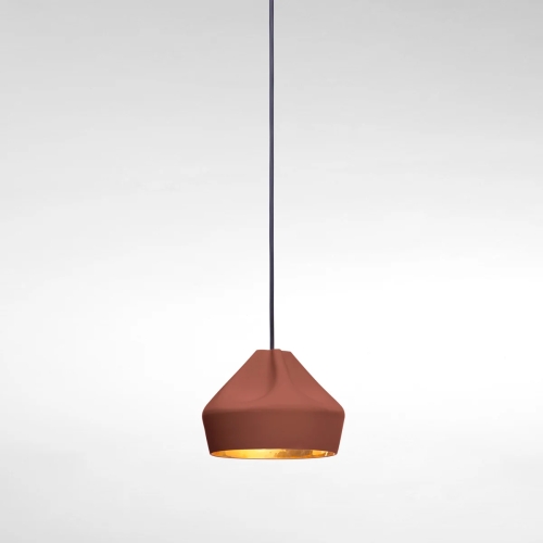 Подвесной светильник Pleat Box 24 терракотово-золотой