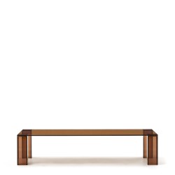 Журнальный столик из закаленного стекла Adularia коричневый, 140 x 60