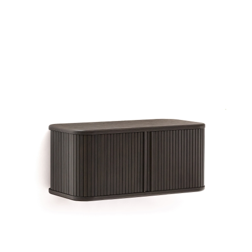 Шкафчик для ванной Mailen из ясеневого шпона в темной отделке, 90 x 45