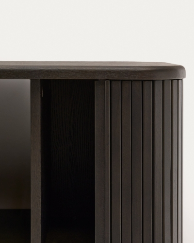 Шкафчик для ванной Mailen из ясеневого шпона в темной отделке, 90 x 45