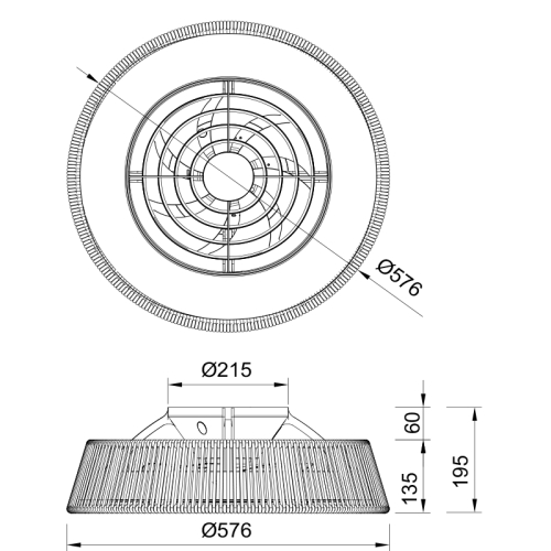Люстра-вентилятор потолочная POLINESIA NATURAL MINI 8230