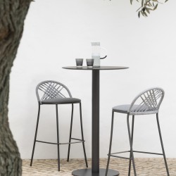 Уличный барный стул ручной работы с ромбовидным узором Petale Н-85