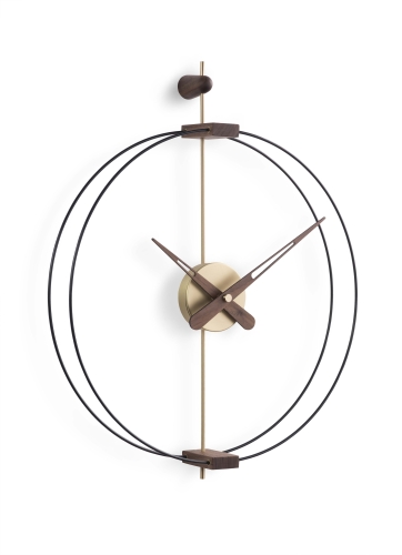 Часы Nomon Micro BARCELONA (основание - орех и фиберглас/стрелки - орех/центр - латунь). D=42см, H=54см