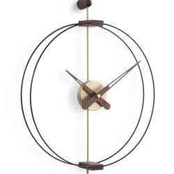 Часы Nomon Micro BARCELONA (основание - орех и фиберглас/стрелки - орех/центр - латунь). D=42см, H=54см