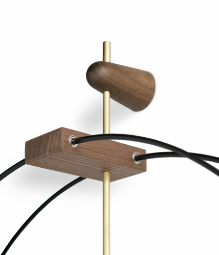 Часы Nomon Micro BARCELONA (основание - орех и фиберглас/стрелки - орех/центр - латунь). D=42см, H=54см