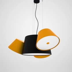 Люстра Tam Tam 3 черно-оранжевая