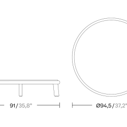 Столик Giro Ø90 керамика KS7401200