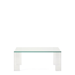 Журнальный столик из закаленного стекла Adularia прозрачного цвета 85 x 85