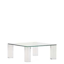 Журнальный столик из закаленного стекла Adularia прозрачного цвета 85 x 85