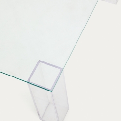 Журнальный столик из закаленного стекла Adularia прозрачного цвета 85 x 85