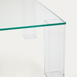 Журнальный столик из закаленного стекла Adularia прозрачного цвета 85 x 85