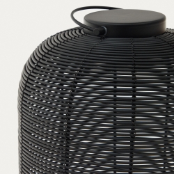 Saranella Портативная настольная лампа из черного искусственного ротанга