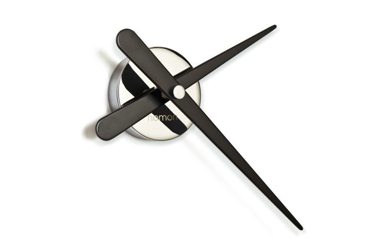 Часы Nomon  RODON MINI L BLACK. (основа - хромированная сталь/стрелки - черный лак)D=50см