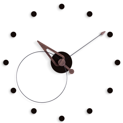 Часы Nomon Pico Color (с делениями часа) (черный-орех-черный). D=40см