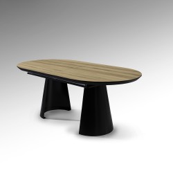 Раздвижной обеденный стол Capri с деревянной отделкой