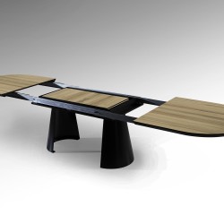 Раздвижной обеденный стол Capri с деревянной отделкой