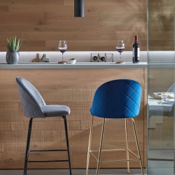 Барный стул Mystere серый бархат