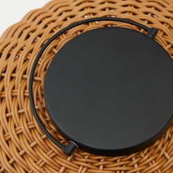 Saranella Большая переносная настольная лампа из коричневого искусственного ротанга