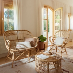 Чехол для подушки Bibiana из шерсти и хлопка с бежевым терракотовым и коричневым узором 30 x 50 см