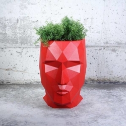 Кашпо Adan матовое красное 100см