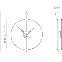 Часы Nomon Micro BARCELONA (основание - орех и фиберглас/стрелки - орех/центр - графит). D42=см, H=54см