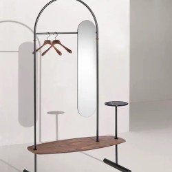 Вешалка  ARCO Black/Walnut/Sahara Noir с зеркалом и полкой