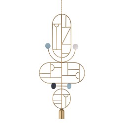 Подвесной светильник NOMON HOME WOODEN DOTS, CONF. 15, GOLD/COLOR