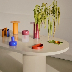 Ваза Kelse розовая стеклянная, 28 см