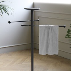 Вешалка для полотенец Momentos черный ясень / мрамор Sahara Noir