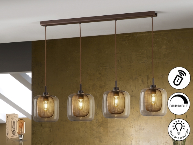 Подвесной светильник Fox 4L шоколадный DIMABLE