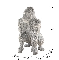 Фигурка большая Gorila серебро