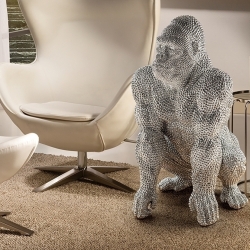 Фигурка большая Gorila серебро