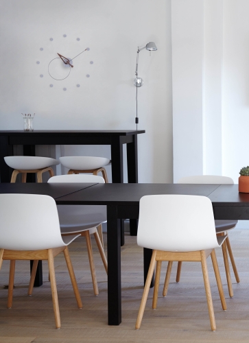 Часы Nomon Pico Color (с делениями часа) (черный-орех-голубая сталь). D=40см