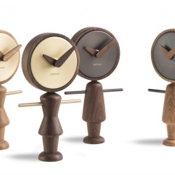 Настольные часы Nena G латунь-дуб